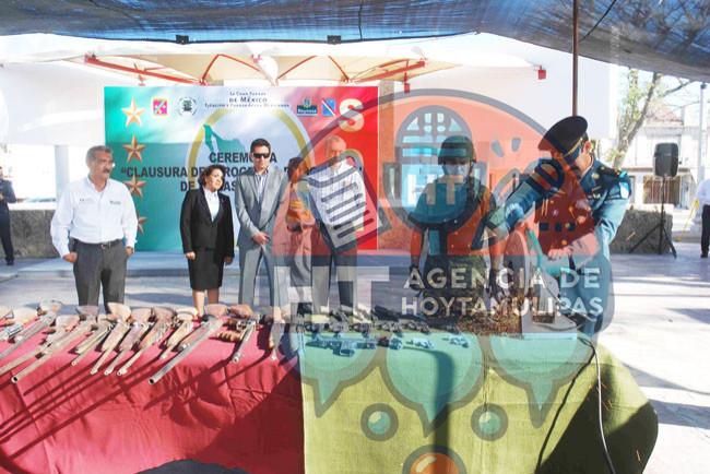 Destruye SEDENA en Reynosa armas canjeadas por despensas Destruye SEDENA en Reynosa armas canjeadas por despensas