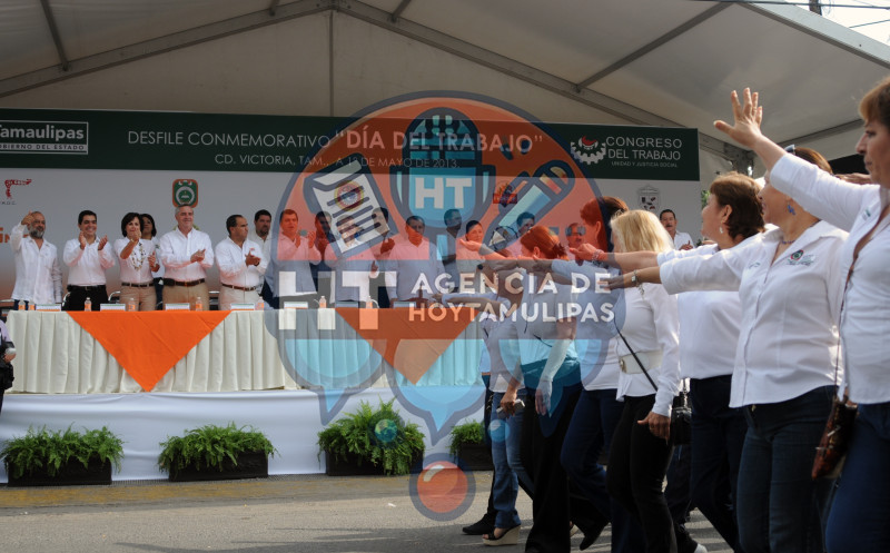 Encabezan candidatos del PRI desfile del 1 de mayo en Victoria