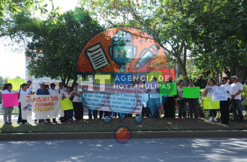 Realizan plant�n trabajadores de Salud en Tamaulipas