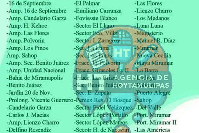 Sin agua colonias de Madero