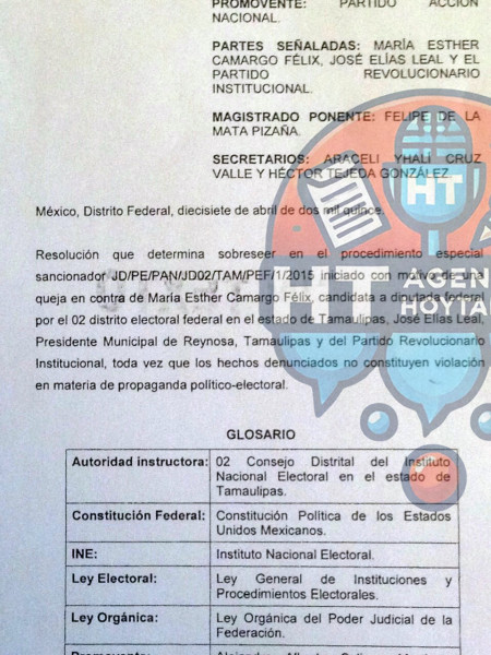 Rechaza TEPJF queja contra Mar�a Esther en Reynosa