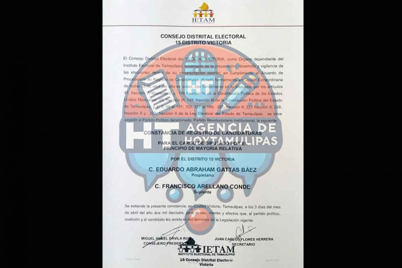 Entregan constancia a Lalo Gatt�s