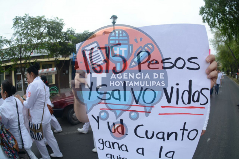 Manifestaci�n de Enfermeras en Ciudad Victoria