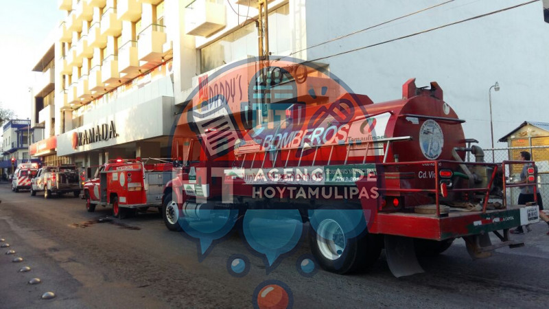 Se registra incendio en el Hotel Ramada en Ciudad Victoria
