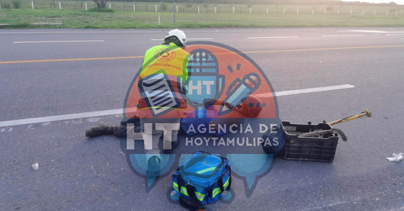 Lo atropell� tr�iler en la v�a Zaragoza-Victoria y vive para contarla