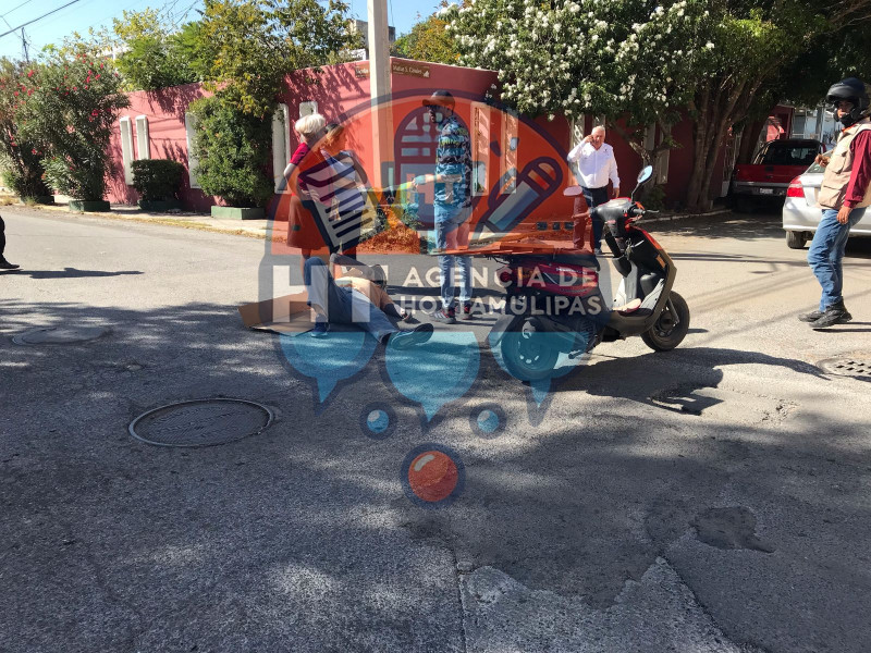 Motociclista lesionado en Ciudad Victoria