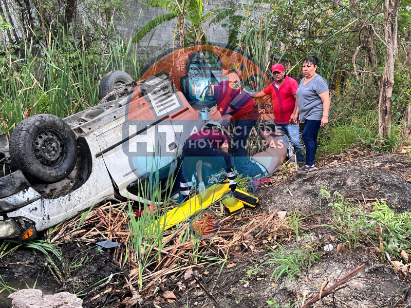 Volcadura en El Mante