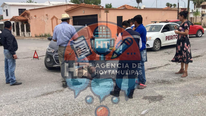 Motociclista lesionado en accidente