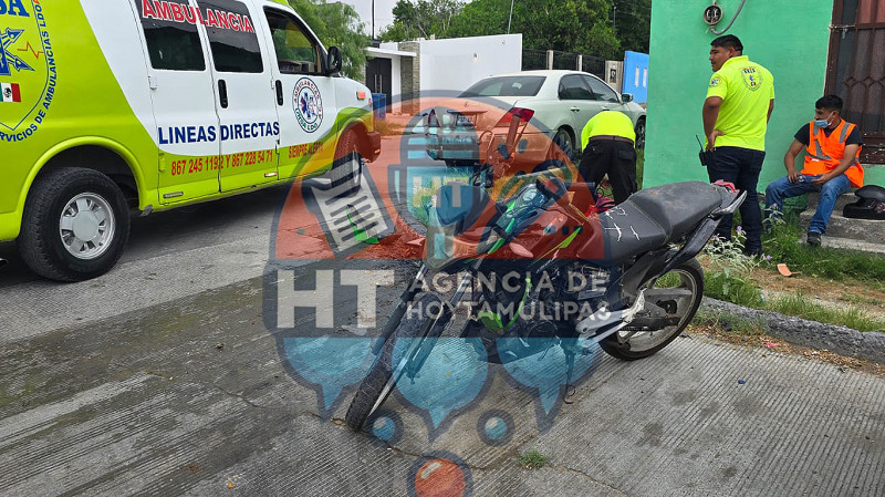 Motociclista lesionado en accidente 
